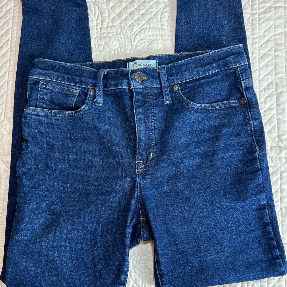 Madewell 9" Mid Rise Skinny Jeans Blue Dark Wash Stretch Preppy Women’s Size 30